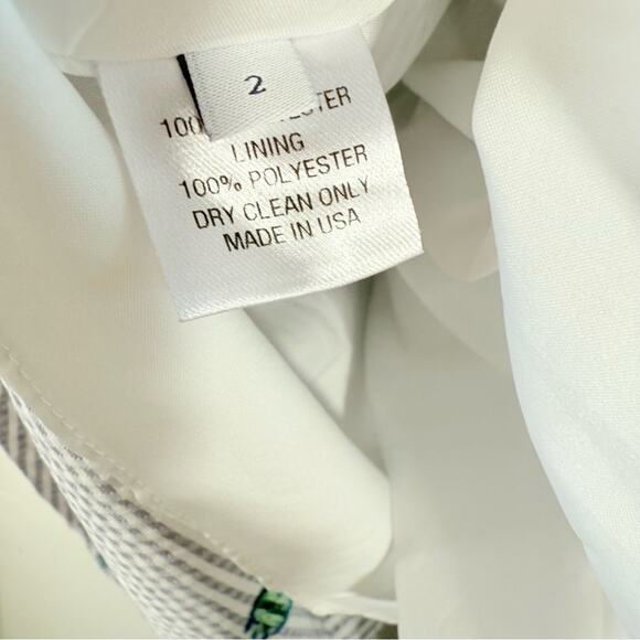 Pearl by Lela Rose Blue Gingham Floral A Line Midi Length Skirt Size 2 - Picture 10 of 10